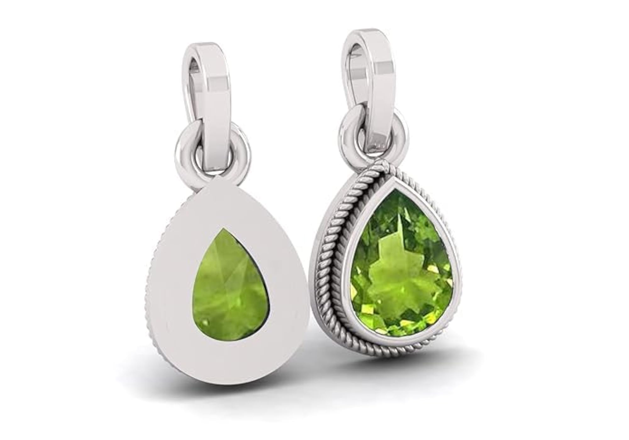 Women's 10.50 Carat Natural Peridot Silver Plated Pendant Locket